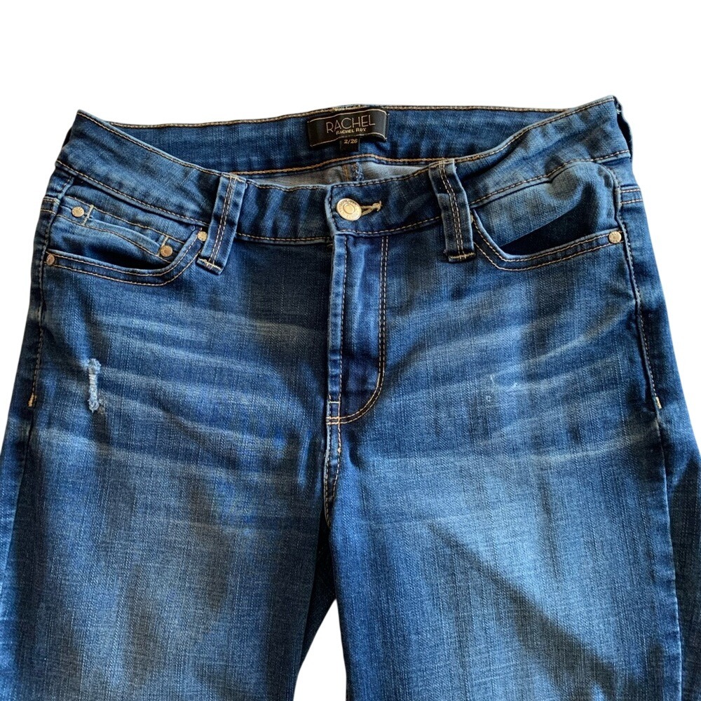 RACHEL. RACHEL ROY.‎ Blue skinny jeans. Distressed. Size 2/26.